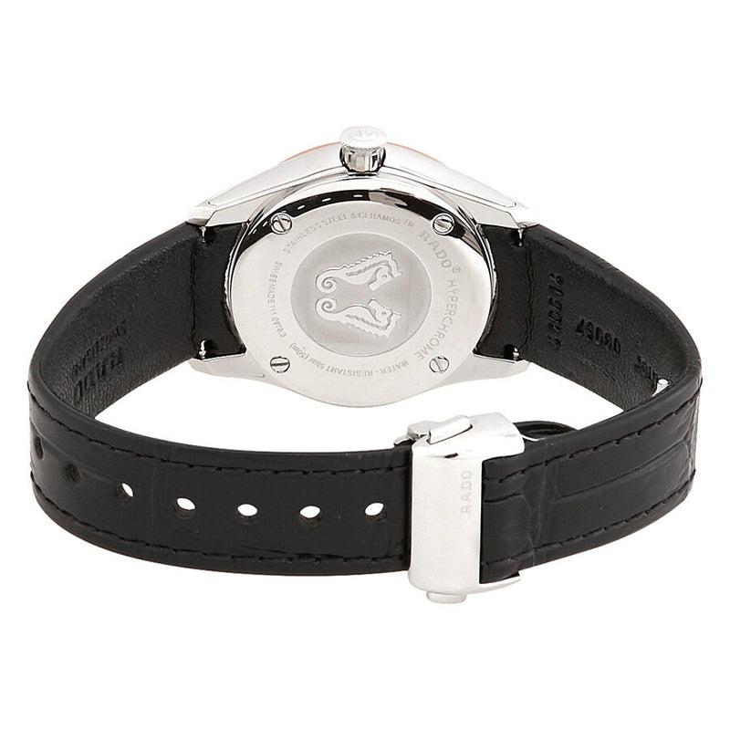 Rado Hyperchrome S Black Sunburst Black Leather Ladies Watch #R32976155 - Watches of America #3