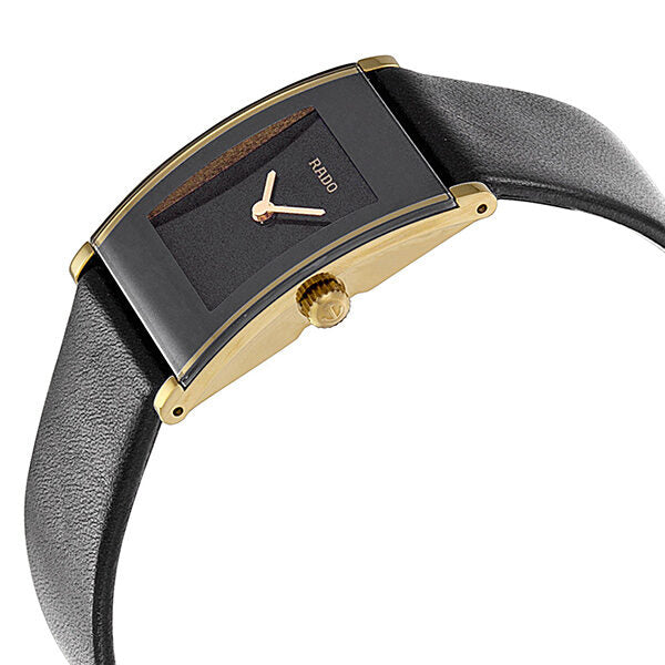Rado Integral Black Dial Black Leather Ladies Watch #R20789155 - Watches of America #2