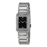 Rado Integral Black Dial Stainless Steel Ladies Watch #R20213713 - Watches of America