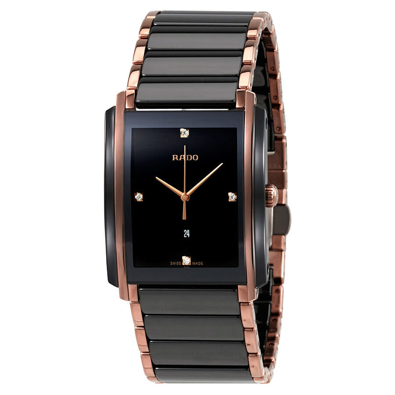 Rado Integral L Black Dial Ceramic Diamond Men's Watch #R20207712 - Watches of America