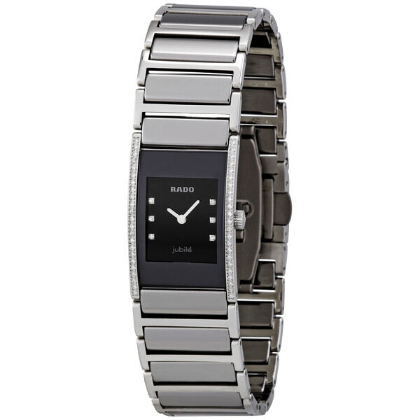 Rado Integral Small Platinum Tone Diamond Dial Ladies Watch #R20759752 - Watches of America
