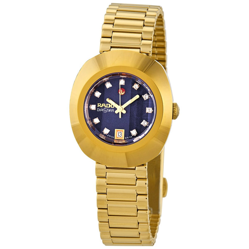 Rado The Original Automatic Diamond Blue Dial Ladies Watch #R12416523 - Watches of America