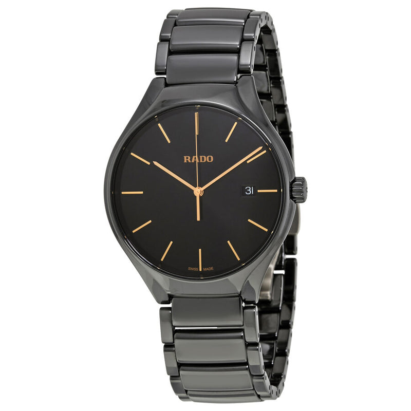Rado True Black Dial Ceramic Men's Watch #R27238162 - Watches of America