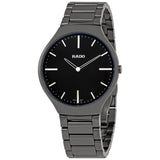 Rado True Black Dial Platinum-tone Ceramic Men's Watch #R27955152 - Watches of America