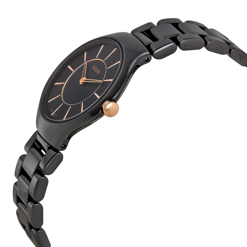 Rado True Thinline Black Ceramic Ladies Watch #R27742152 - Watches of America #2