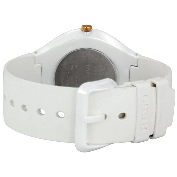 Rado True Thinline White Dial Rubber Strap Ladies Watch #R27957109 - Watches of America #3