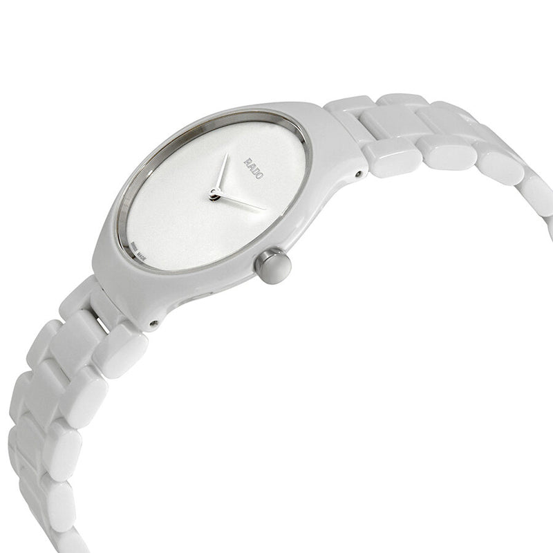 Rado True Thinline White Dial White Ceramic Ladies Watch #R27958022 - Watches of America #2