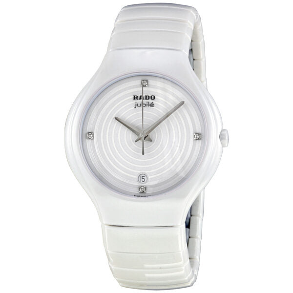Rado True White Dial Creamic Ladies Watch #R27695712 - Watches of America