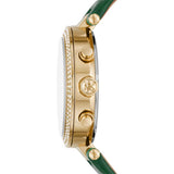 Michael Kors Parker Reloj cronógrafo de cuarzo con esfera verde para mujer MK6985