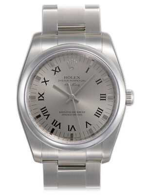 Rolex Oyster Perpetual 34 Silver Dial Stainless Steel Bracelet Automatic Men's Watch #114200SRO - Watches of America