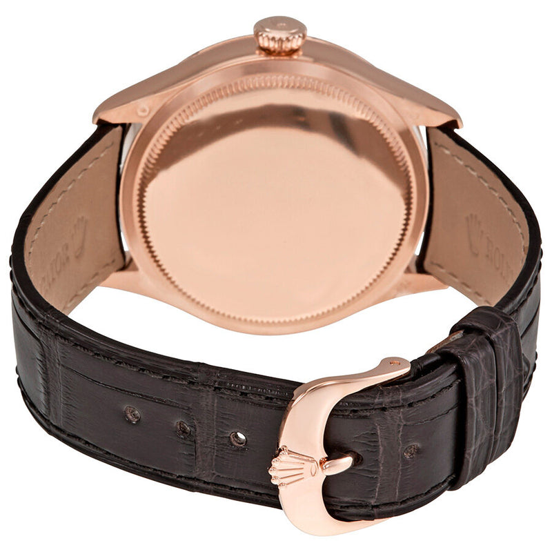 Rolex Cellini Brown Guilloche Dial Automatic Men's 18K Everose Gold Leather Watch #50525BRSBRL - Watches of America #3