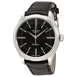 Rolex Cellini Time Black Dial Automatic Men's 18 Carat White Gold Watch #50509BKSL - Watches of America