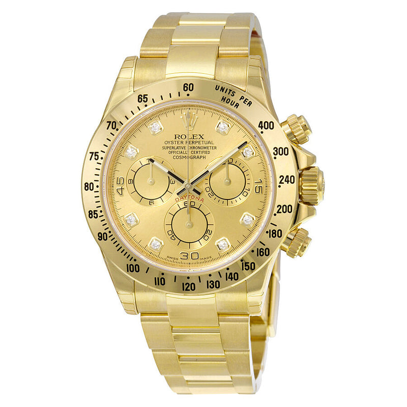 Rolex Cosmograph Daytona Champagne Dial 18K Yellow Gold Oyster Bracelet Men's Watch #116528CDO - Watches of America