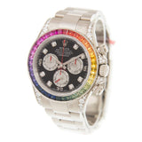 Rolex Cosmograph Daytona Chronograph Rainbow Diamond Black Dial Watch #116599 RBOW - Watches of America #2