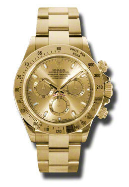 Rolex Cosmograph Daytona Gold-tone Dial 18K Yellow Gold Oyster Bracelet Automatic Men's Watch #116528CSO - Watches of America