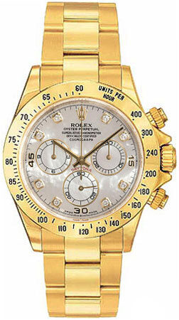 Rolex Cosmograph Daytona White Mother-of-pearl Dial 18K Yellow Gold Oyster Bracelet Automatic Men's Watch 116528MDO#116528-MDO - Watches of America