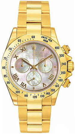 Rolex Cosmograph Daytona White Mother-of-pearl Dial 18K Yellow Gold Oyster Bracelet Automatic Men's Watch 116528MRO#116528-MRO - Watches of America