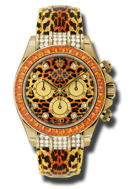 Rolex Cosmorgraph Daytona Leopard Dial Automatic 18K Yellow Gold Leopard Skin Style Men's Watch #116598 - Watches of America