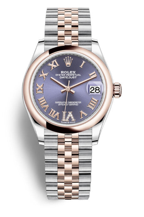 Rolex Datejust 31 Aubergine Dial Automatic Steel and 18kt Everose Gold Oyster Watch #278241AURDJ - Watches of America