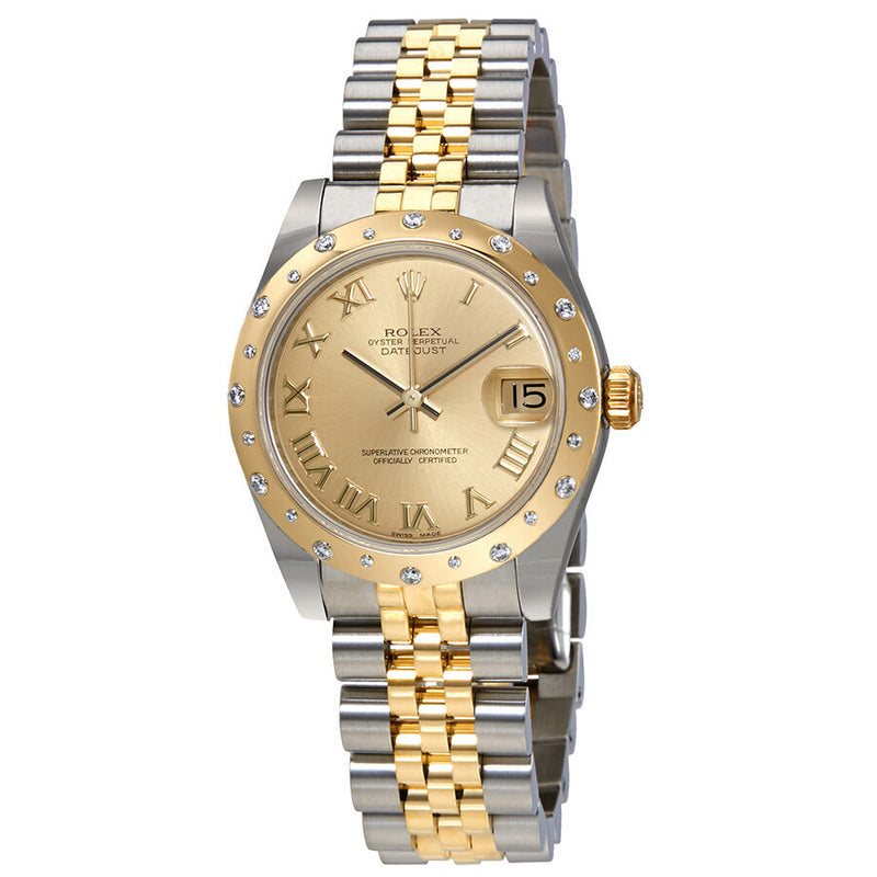 Rolex Datejust 31 Champagne Dial Ladies Stainless Steel and 18kt Yellow Gold Jubilee Watch #178343CRJ - Watches of America