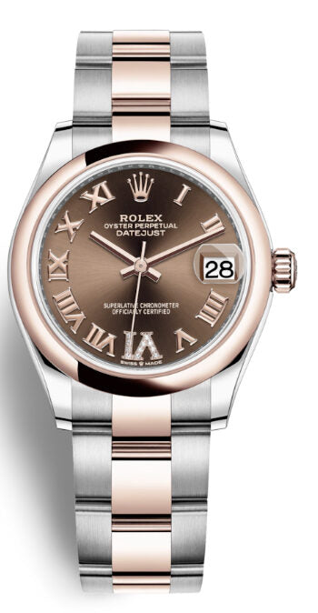 Rolex Datejust 31 Chocolate Dial Automatic Ladies Steel and 18kt Everose Gold Oyster Watch #278241CHRDO - Watches of America