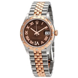 Rolex DateJust 31 Chocolate Diamond Dial Automatic Ladies Stainless Steel -18 ct Everose Gold Jubliee Watch #278341CHRDJ - Watches of America