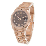 Rolex Datejust 31 Chocolate Diamond Dial Ladies 18kt Everose Gold President Watch #278275CHDP - Watches of America #4