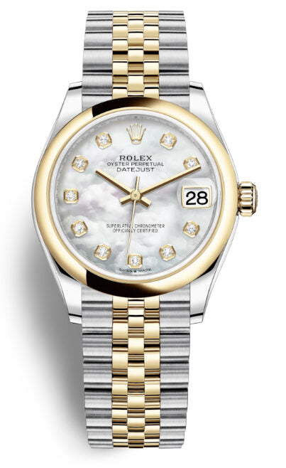 Rolex Datejust 31 Mother of Pearl Diamond Dial Ladies Steel and 18kt Yellow Gold Jubilee Watch #278243MDJ - Watches of America