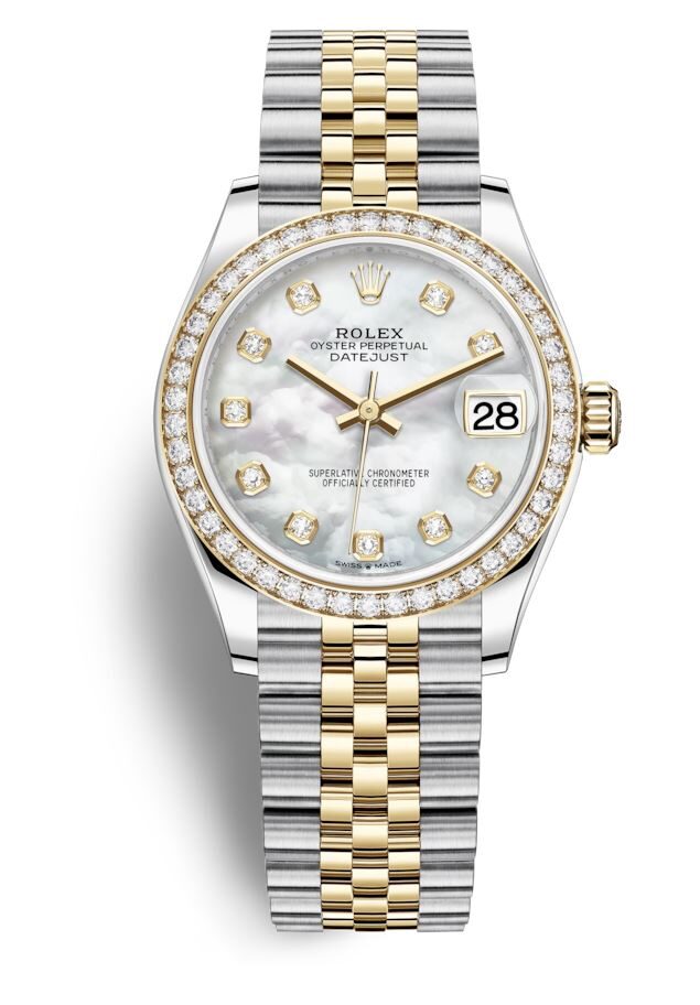 Rolex Datejust 31 Mother of Pearl Diamond Dial Ladies Steel and 18kt Yellow Gold Jubilee Watch #278383MDJ - Watches of America