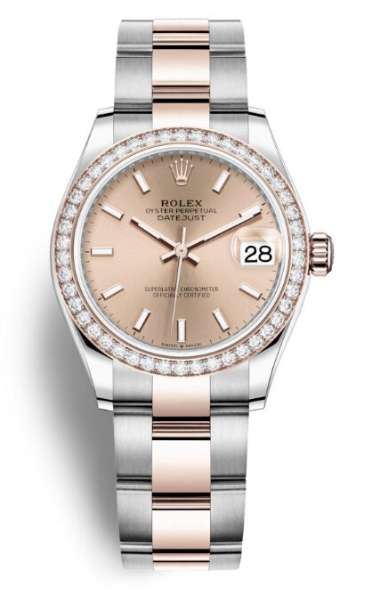 Rolex Datejust 31 Rose Diamond Dial Automatic Ladies Steel and Everose Gold Oyster Watch #278381PSO - Watches of America