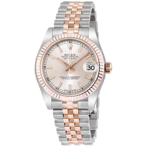 Rolex Datejust 31 Silver Dial Steel 18kt Everose Gold Jubilee Automatic Ladies Watch #178271SSJ - Watches of America