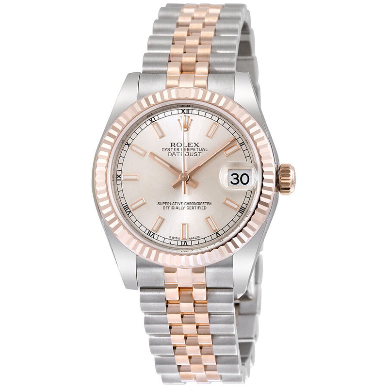 Rolex Datejust 31 Silver Dial Steel 18kt Everose Gold Jubilee Automatic Ladies Watch #178271SSJ - Watches of America
