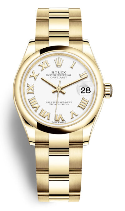 Rolex Datejust 31 White Dial Automatic Ladies 18kt Yellow Gold Oyster Watch #278248WRO - Watches of America