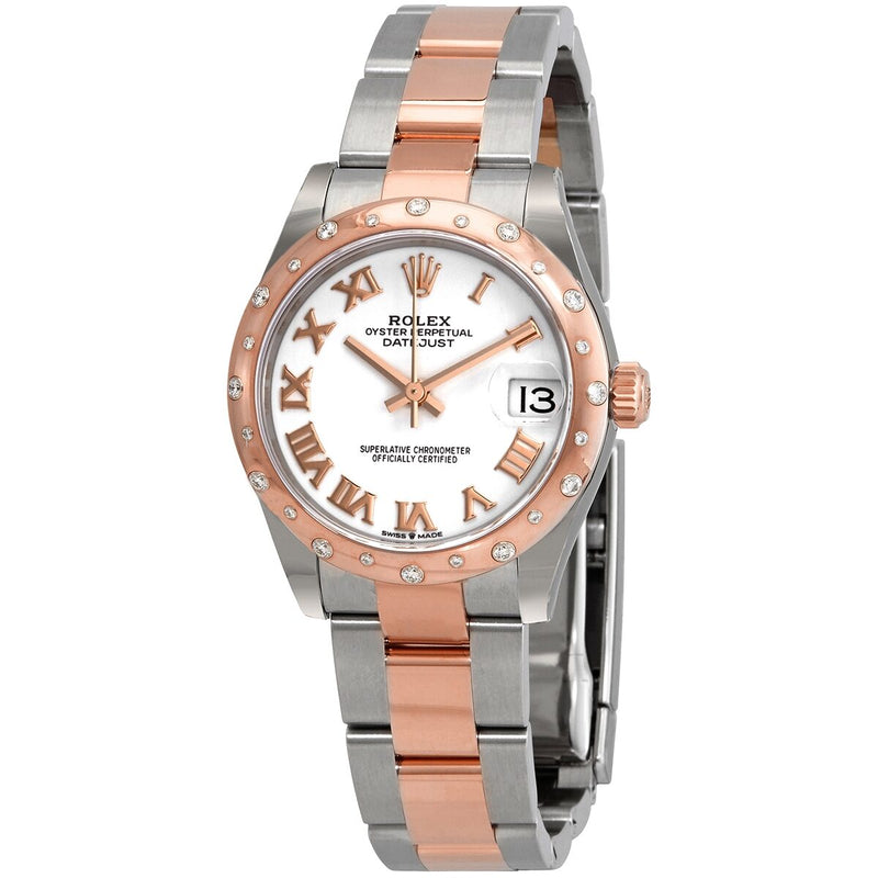 Rolex Datejust 31 White Dial Automatic Ladies Steel and 18kt Everose Gold Oyster Watch #278341WRO - Watches of America