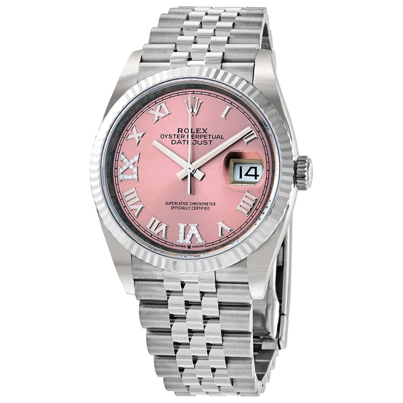 Rolex Datejust 36 Automatic Pink Diamond Dial Ladies Jubilee Watch #126234PRDJ - Watches of America