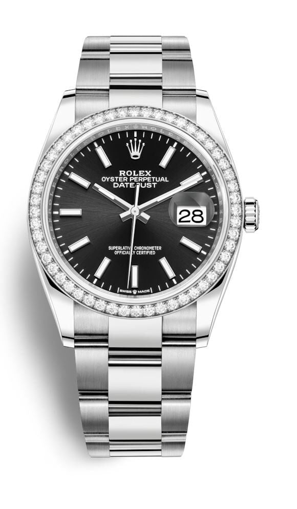 Rolex Datejust 36 Black Dial Automatic Unisex Oyster Watch #126284BKSO - Watches of America