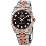 Rolex Datejust 36 Black Diamond Dial Automatic Men's Steel and 18kt Everose Gold Jubilee Watch #126231BKDJ - Watches of America