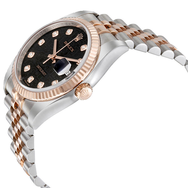 Rolex Datejust 36 Black Dial Stainless Steel and 18K Everose Gold Jubilee Bracelet Automatic Men's Watch #116231BKJDJ - Watches of America #2
