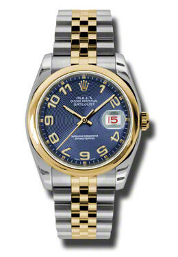 Rolex Datejust 36 Blue Concentric Dial Stainless Steel and 18K Yellow Gold Jubilee Bracelet Automatic Men's Watch #116203BLCAJ - Watches of America