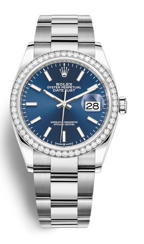 Rolex Datejust 36 Blue Dial Automatic Unisex Oyster Watch #126284BLSO - Watches of America