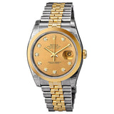 Rolex Datejust 36 Champagne Dial Stainless Steel and 18K Yellow Gold Jubilee Bracelet Automatic Men's Watch #116203CDJ - Watches of America