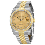 Rolex Datejust 36 Champagne Dial Stainless Steel and 18K Yellow Gold Jubilee Bracelet Automatic Men's Watch #116203CRJ - Watches of America