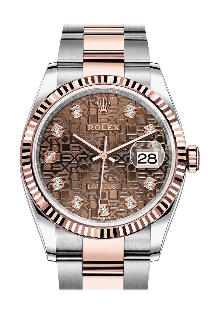 Rolex Datejust 36 Chocolate Jubilee Diamond Dial Men's Steel and 18kt Everose Gold Oyster Watch #126231CHJDO - Watches of America