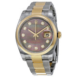 Rolex Datejust 36 Dark Mother of Pearl Dial Stainless Steel and 18K Yellow Gold Oyster Bracelet Automatic Unisex Watch #116203BKMDO - Watches of America