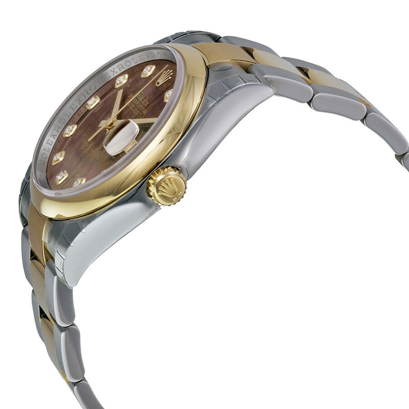 Rolex Datejust 36 Dark Mother of Pearl Dial Stainless Steel and 18K Yellow Gold Oyster Bracelet Automatic Unisex Watch #116203BKMDO - Watches of America #2
