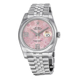 Rolex Datejust 36 Floral Pink Dial Stainless Steel Jubilee Bracelet Automatic Ladies Watch #116200PFAJ - Watches of America