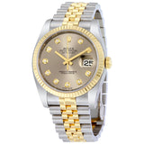 Rolex Datejust 36 Grey With 10 Diamonds Dial Stainless Steel and 18K Yellow Gold Jubilee Bracelet Automatic Men's Watch 116233GYDJ#116233-GYDJ - Watches of America