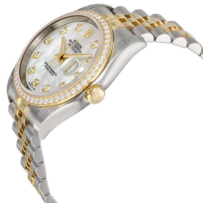 Rolex Datejust 36 Mother of Pearl Dial Stainless Steel and 18K Yellow Gold Jubilee Bracelet Automatic Ladies Watch #116243MDJ - Watches of America #2