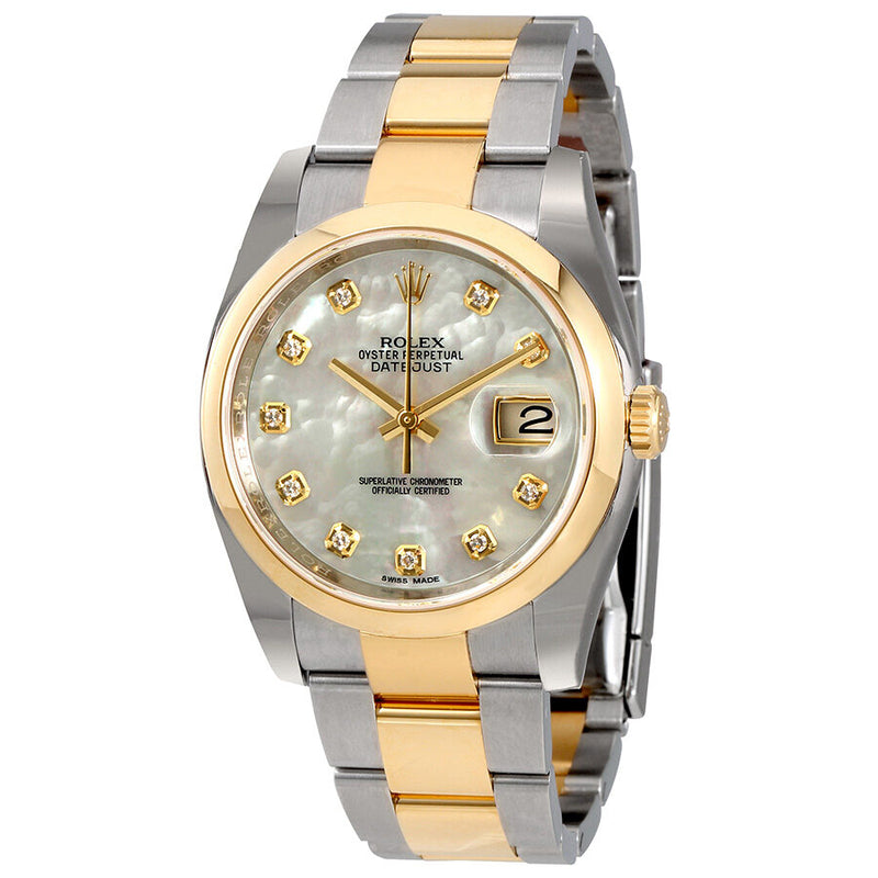 Rolex Datejust 36 Mother of Pearl Dial Stainless Steel and 18K Yellow Gold Oyster Bracelet Automatic Men's Watch #116203MDO - Watches of America