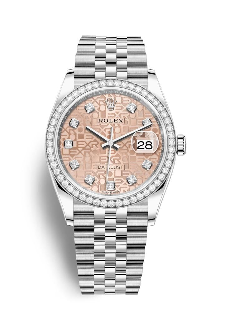 Rolex Datejust 36 Pink Jubilee Diamond Dial Automatic Unisex Watch #126284PJDJ - Watches of America